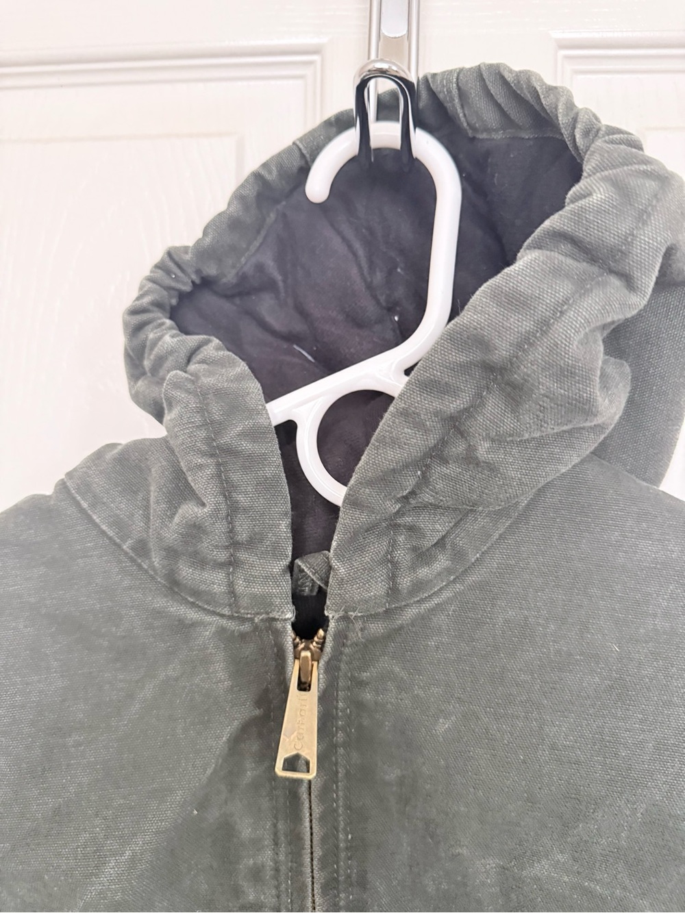 Sz 10-12 Youth Carhartt Distressed Canvas Hooded Active Jacket - Picture 4 of 4